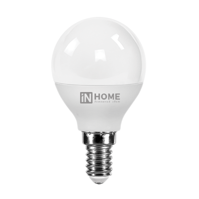 Лампа светодиодная LED-ШАР-VC 6Вт 230В Е14 6500К 570Лм IN HOME Лампа светодиодная LED-ШАР-VC 6Вт 230В Е14 6500К 570Лм IN HOME