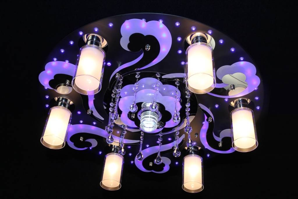 Люстра 8347/6+1 BK+GD RBP